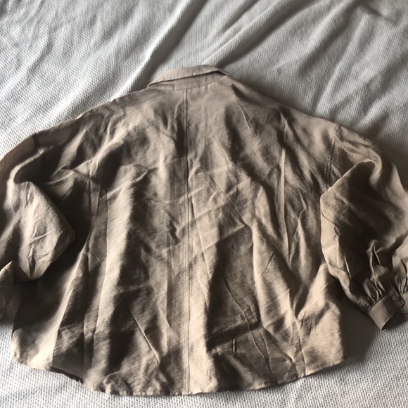 Tan oversized linen button down shirt from Target brand - Prologue, size medium - Picture 2 of 6